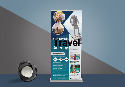 Travel Rollup Banner Design Template Layout