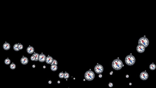 pixel art compass, 8-bit compass, 16-bit navigation icon, retro magnetic compass, direction finder, north pointer, exploration, travel, adventure, orientation, map icon, quest tool, navigation device,