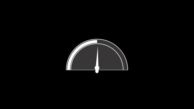 Minimalist speedometer gauge animation, loading progress indicator for digital interface tachometer