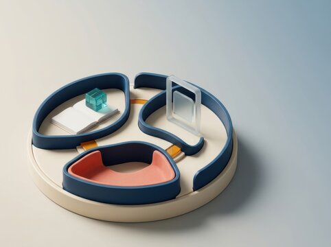 3D render of innovative learning tools for international literacy and inclusive education