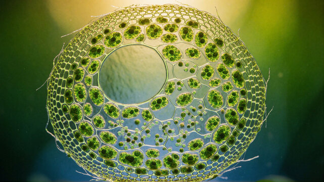 Microscopic Cross Section of Plant Stem Cells