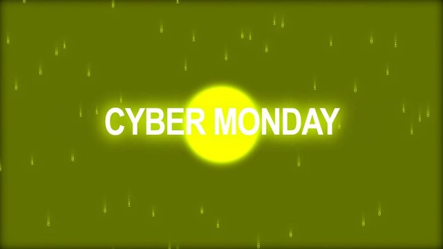cyber monday digital countdown animation glowing yellow