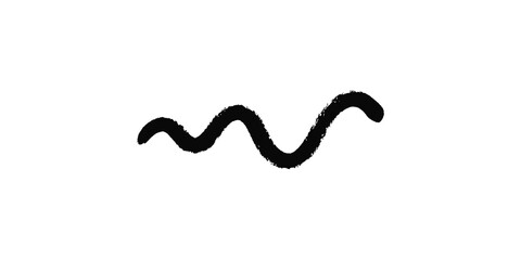 Fototapeta premium Abstract black wavy line doodle on transparent background representing creative motion.