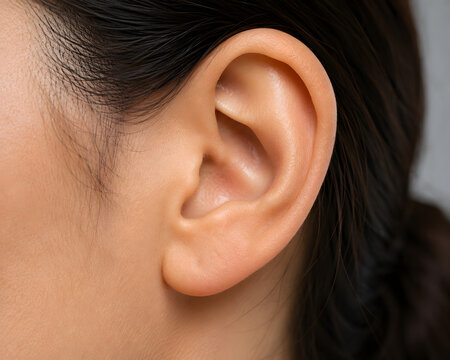 Ultra Realistic Close Up of Healthy Human Ear Showing Natural Anatomical Detail Premium Healthcare Photography Adobe Stock Quality 16K