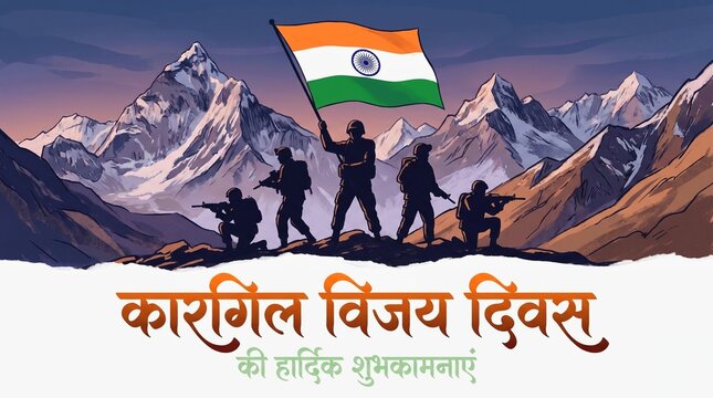 Greeting for indian kargil victory day or kargil vijay diwas