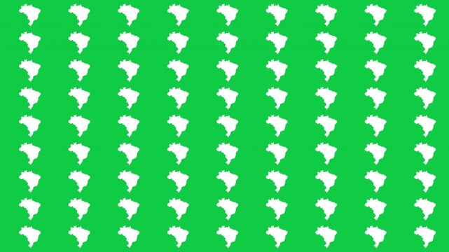 Brazil map pattern scrolling perfect 15 second loop with green background