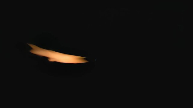 Swirling Fire Flame On Black Background