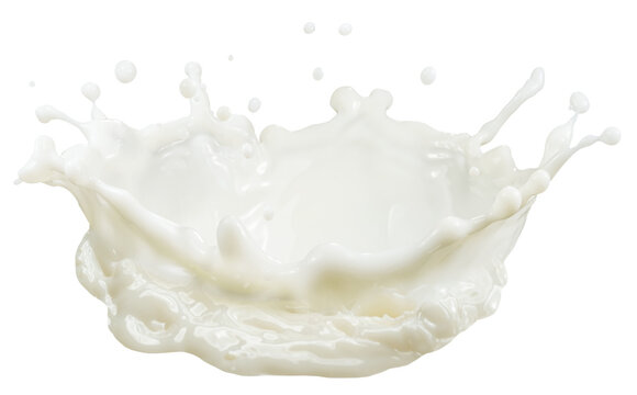 Crown shaped milk splash isolated on a white background. Clipping Path.