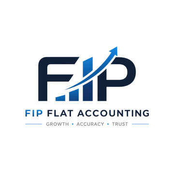 FIP Flat Accounting Logo with Financial Growth Chart and Arrow