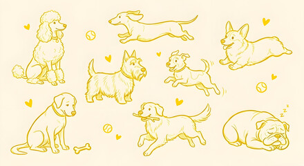 Obraz premium Golden Canine Sketch