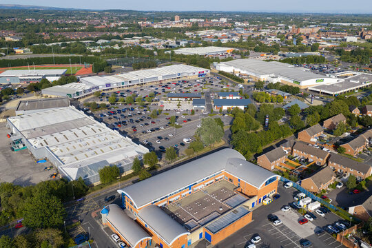 Aerial Image of Wigan Police Station and Robin Retail Park
