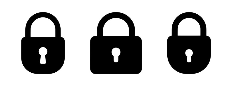 Padlock Icons, Security Symbols, Privacy Locks, Digital Safety, Data Protection, Access Control, Three Locks