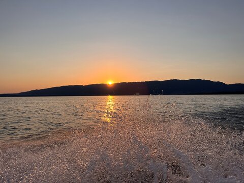 sunrise, Sonnenaufgang, Bregenz, Pf&auml;nder, sonne, See, Boot 