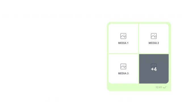Multi Photo Chat Bubble Grid Animation with Alpha Channel Overlay