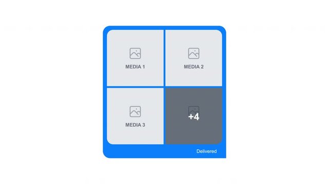 4K Multiple Image Attachment Chat Bubble Animation with Alpha Channel
