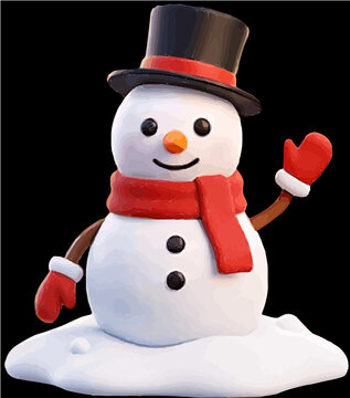 snowman with red hat
