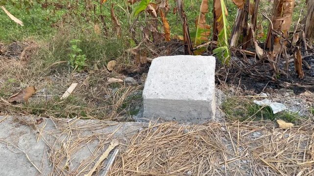 Property Border Milestone on Agricultural Ground