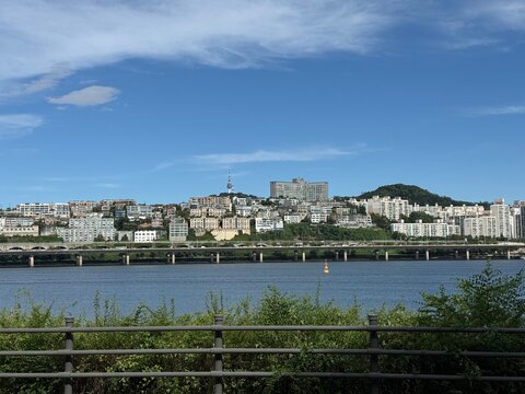 A view of Hannam-dong from Han River Park in Gangnam, Seoul.