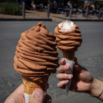 ice cream in the hand