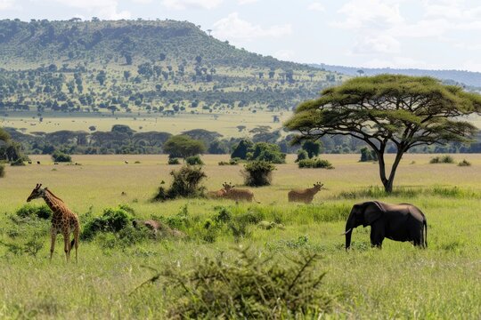 African savanna, animals in their natural habitat, close-up photo of an animal
