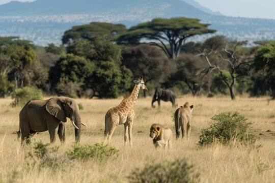 African savanna, animals in their natural habitat, close-up photo of an animal