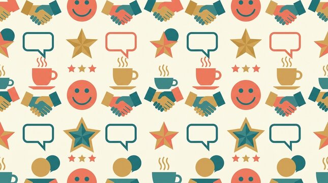 Seamless Business Positivity Pattern Corporate Wellness Textile Print