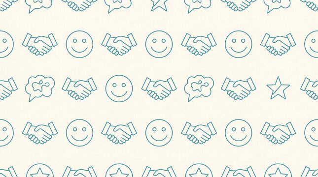Seamless Workplace Positivity Symbols Pattern Corporate Surface Design
