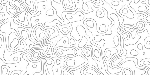 Minimal contour line map background with abstract elevation pattern, minimal geographic line texture with peaks and valleys, for banner, presentation and cover. © RASEL