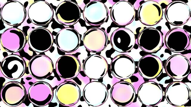 Fluidly Shifting Pastel Orb Mosaic with Spinning Glossy Reflections
