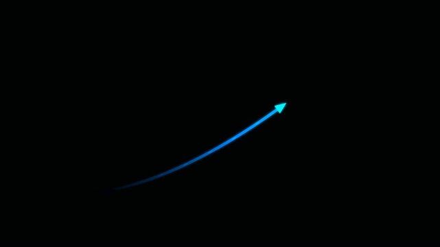 Minimalist blue glowing triangle icon motion graphics loop isolated on black background.
