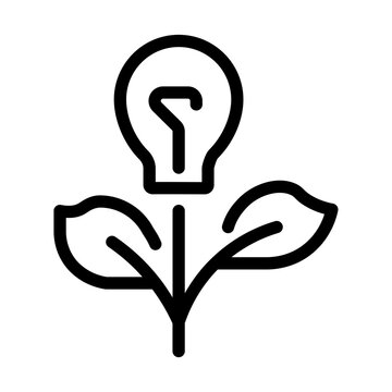 Green Eco Idea Light Bulb Plant Icon