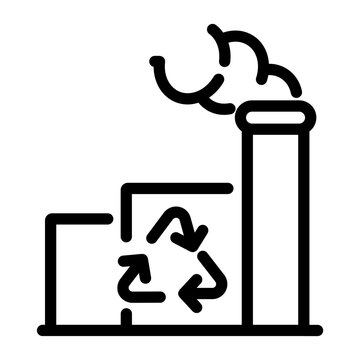 Industrial Factory Recycling Eco Icon