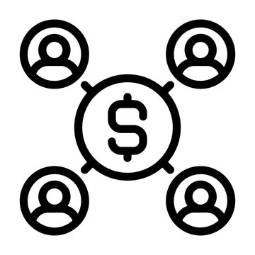 Crowdfunding and Financial Network Icon