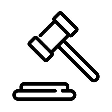 Legal Auction Gavel and Justice Court Icon