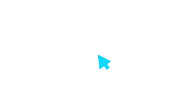 Mouse cursor click animation on green screen background. mouse cursor arrow icon for digital interface.Motion graphic 4k animation video.