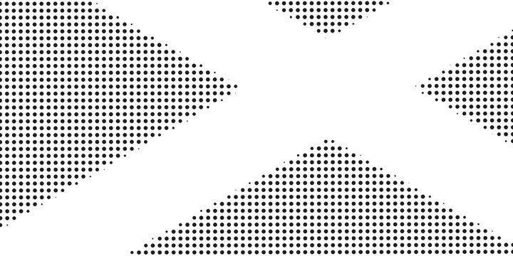 Black White Halftone Triangle Dots Pop Art Geometric Arrow Pattern