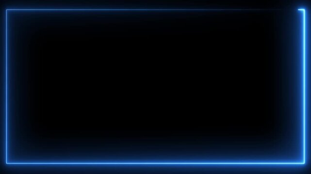 Futuristic red neon glowing border frame with dark center background. Perfect for tech presentations, video overlays, YouTube intros, digital screens and cyberpunk themes 4k animation.