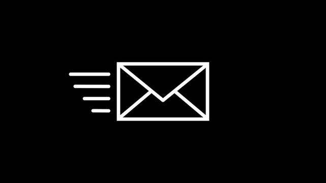 Animated envelope mail icon representing email messaging communication newsletter notification and digital correspondence concept video on transparent background.