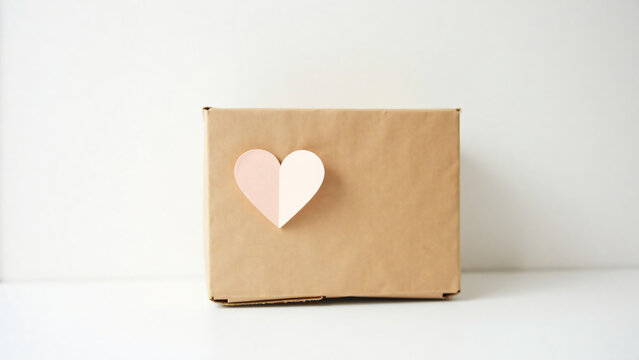Heart on Parcel Symbolizing Love and Customer Loyalty