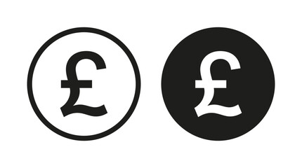 Obraz premium Pound sign icon in outline and solid style. Vector illustration