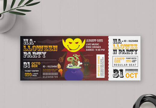 Halloween Event Ticket Design Template