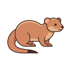 Obraz premium Brown ferret or weasel illustration in profile view.