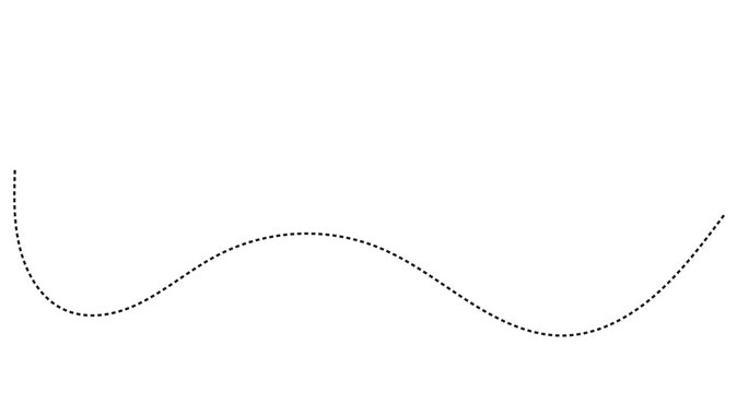 Abstract Hand-Drawn Dotted Line Collection. Dotted Spiral Curve Line. Hand Sketched Curly Border. Curly dotted line. Long dashed hand drawn squiggle.