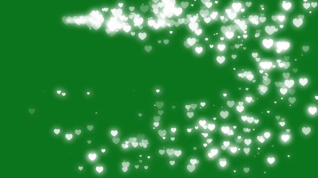 Glowing heart glitter particle trail animation, romantic valentine love overlay with sparkling stars, shimmering light streaks, magical bokeh and seamless motion design 4k