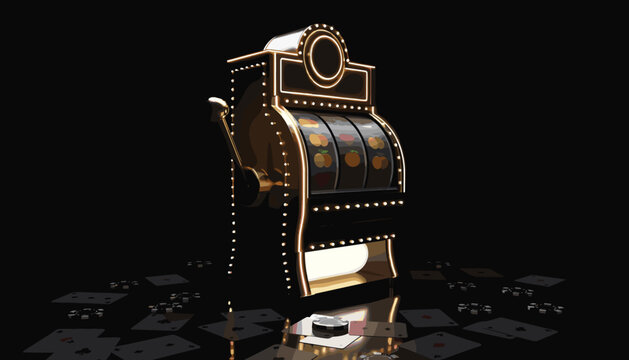 Gold slot machine vector illustration