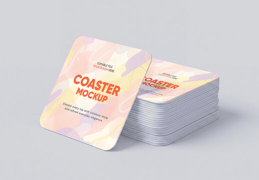 Stacked Coaster Mockup Set