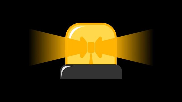 emergency warning alert light animation on green screen 