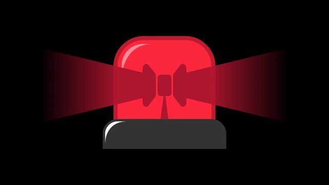 emergency warning alert light animation on green screen 