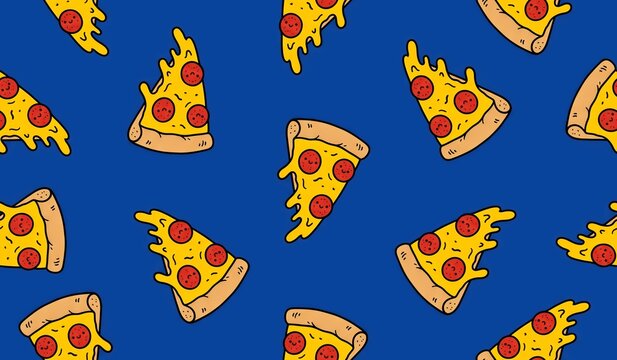 Cute pizza pattern background design
