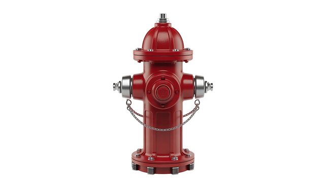 Bright red metal fire hydrant standing alone